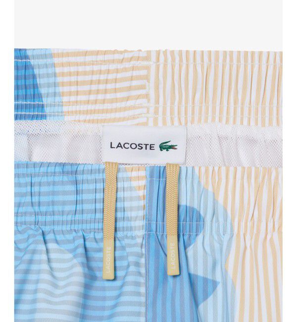 LACOSTE「ストライプ&ワニグラフィックスイムショーツ」|スポーツ|