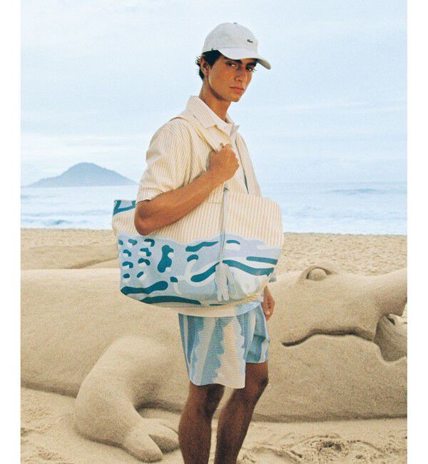 LACOSTE「サマーパック ストライプ＆ワニロゴプリントトートバッグ」|トートバッグ|