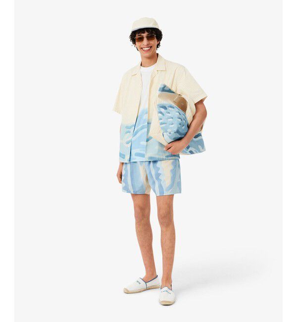 LACOSTE「サマーパック ストライプ＆ワニロゴプリントトートバッグ」|トートバッグ|