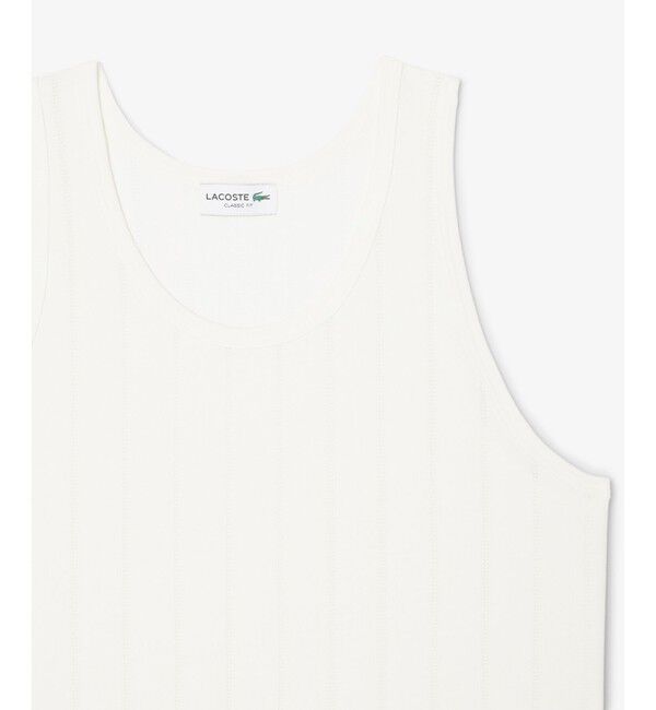 LACOSTE「針抜きストライプタンクトップ」|Tシャツ・カットソー|