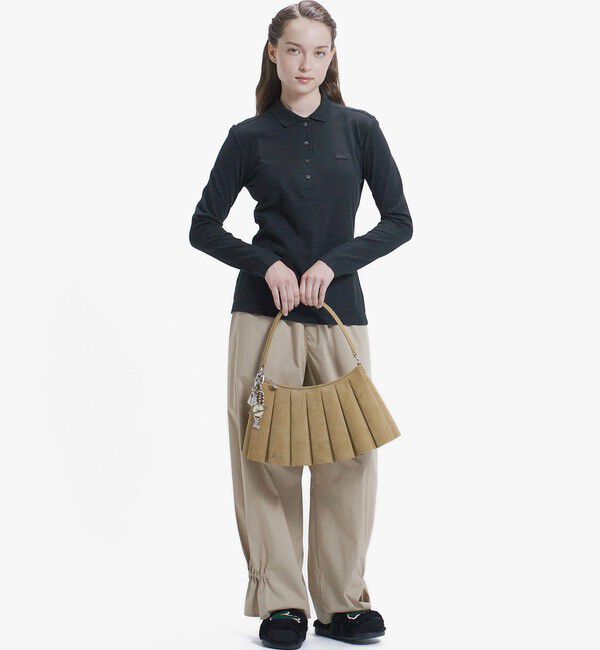 LACOSTE「裾ギャザーストレッチワイドパンツ」|その他|
