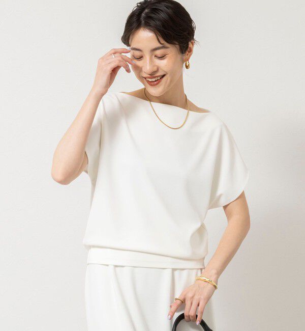 NOLLEY'S sophi「《撥水/セットアップ対応》ウォッシャブルマルチファンクションボートネックプルオーバー」|Tシャツ・カットソー|