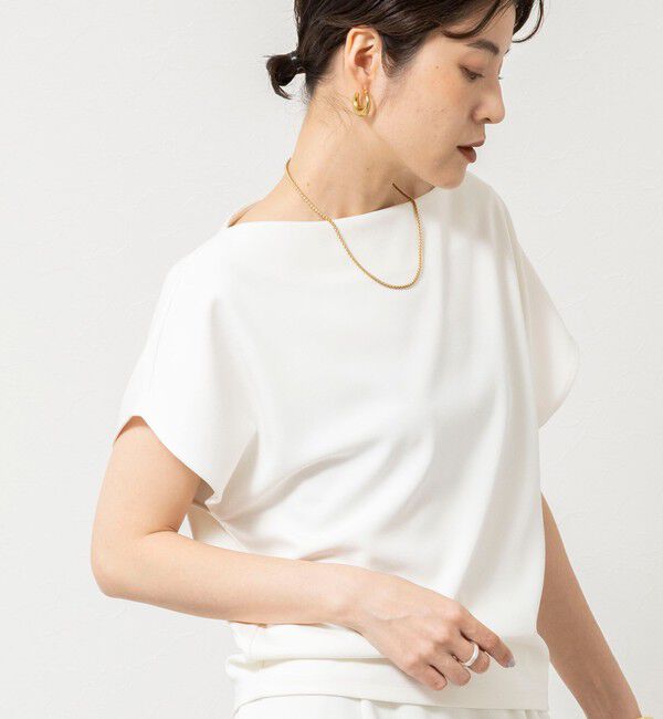 NOLLEY'S sophi「《撥水/セットアップ対応》ウォッシャブルマルチファンクションボートネックプルオーバー」|Tシャツ・カットソー|