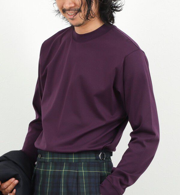 NOLLEY'S goodman「《ビジカジ対応》シルケットスムース クルーネック ドレスロンT 26AW」|Tシャツ・カットソー|ダークパープル