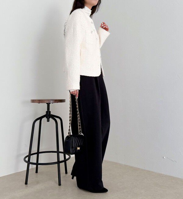 fredy emue「【セットアップ対応】パウダリーツイルイージーセミワイドパンツ」|チノ|