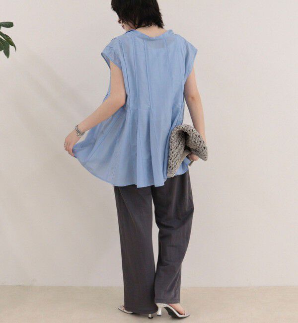 fredy emue「綿シルクタックフレアーフレンチブラウス」|シャツ・ブラウス|