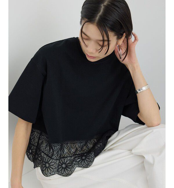 SALON adam et rope'「アラベスクスカラップレースTシャツ」|Tシャツ・カットソー|