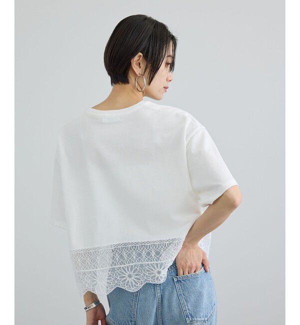 SALON adam et rope'「アラベスクスカラップレースTシャツ」|Tシャツ・カットソー|