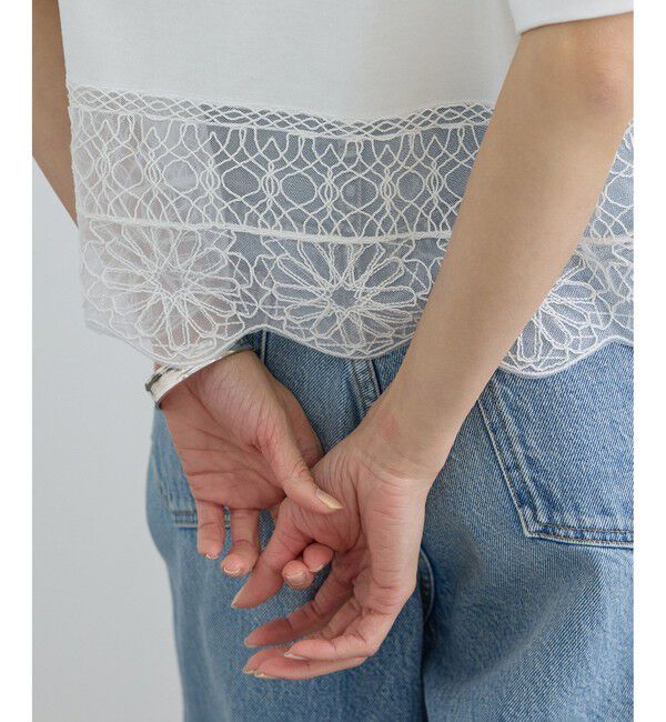 SALON adam et rope'「アラベスクスカラップレースTシャツ」|Tシャツ・カットソー|