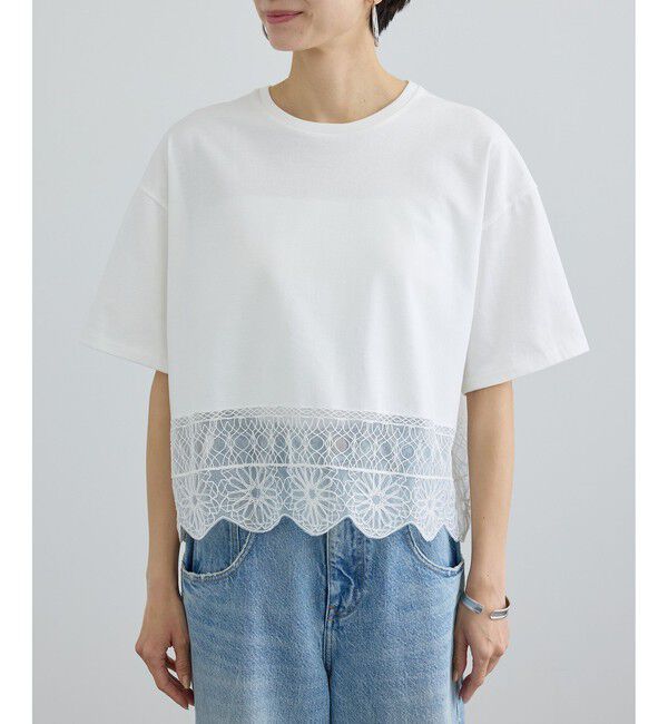 SALON adam et rope'「アラベスクスカラップレースTシャツ」|Tシャツ・カットソー|