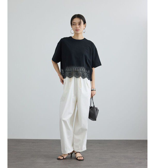 SALON adam et rope'「アラベスクスカラップレースTシャツ」|Tシャツ・カットソー|