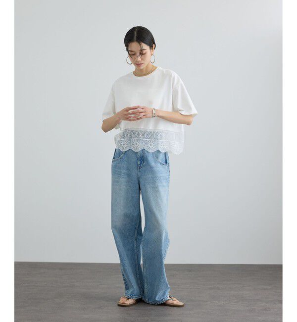 SALON adam et rope'「アラベスクスカラップレースTシャツ」|Tシャツ・カットソー|
