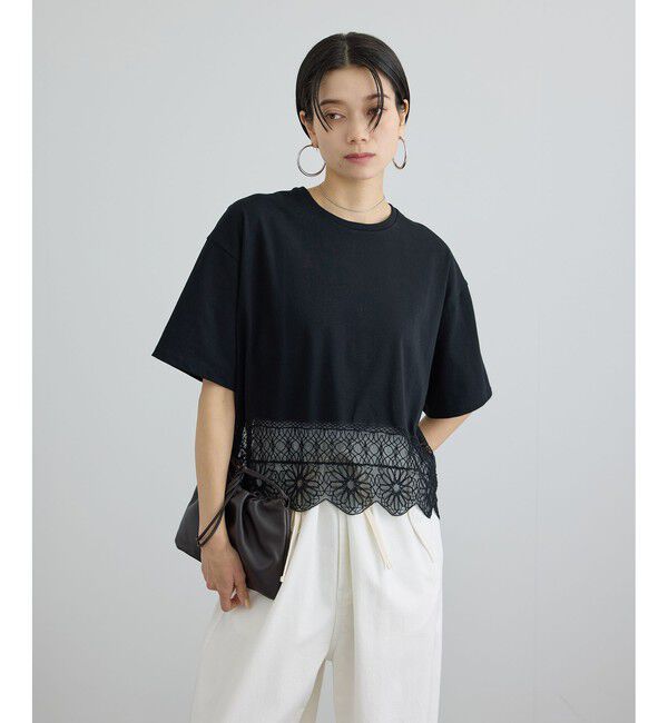 SALON adam et rope'「アラベスクスカラップレースTシャツ」|Tシャツ・カットソー|