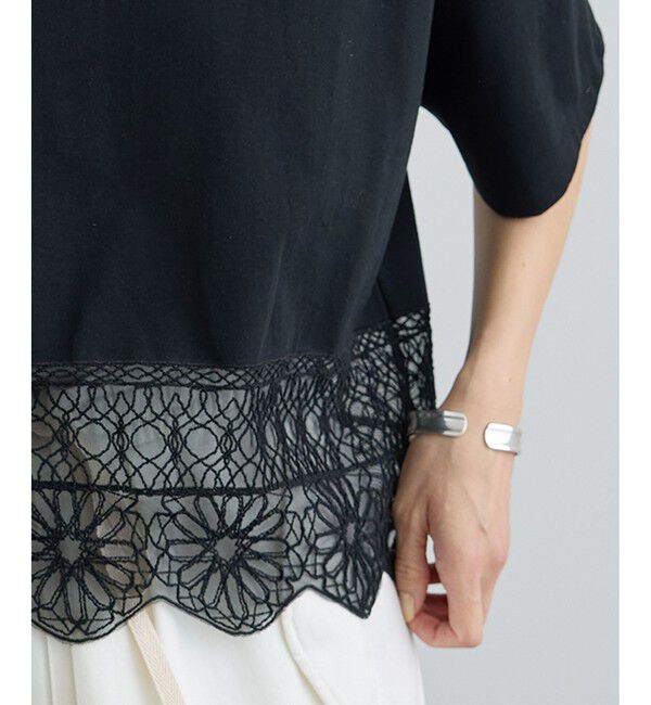 SALON adam et rope'「アラベスクスカラップレースTシャツ」|Tシャツ・カットソー|