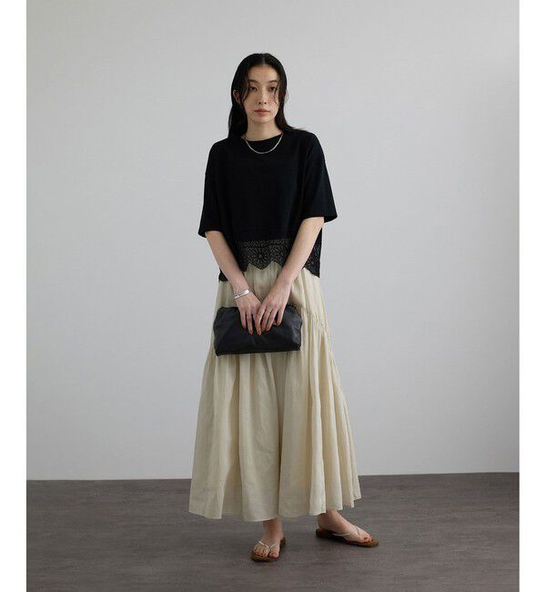 SALON adam et rope'「アラベスクスカラップレースTシャツ」|Tシャツ・カットソー|