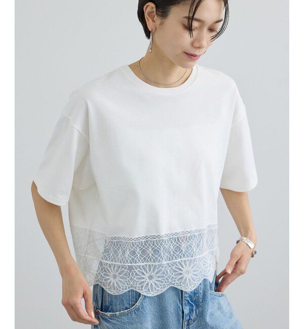 SALON adam et rope'「アラベスクスカラップレースTシャツ」|Tシャツ・カットソー|