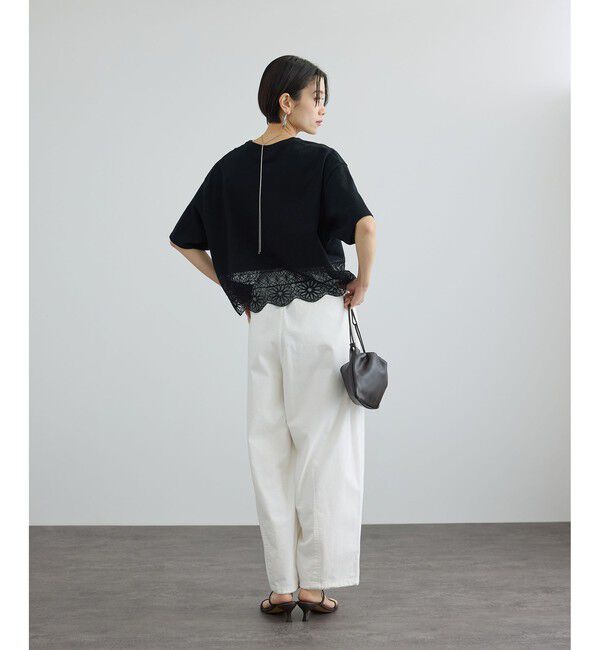 SALON adam et rope'「アラベスクスカラップレースTシャツ」|Tシャツ・カットソー|