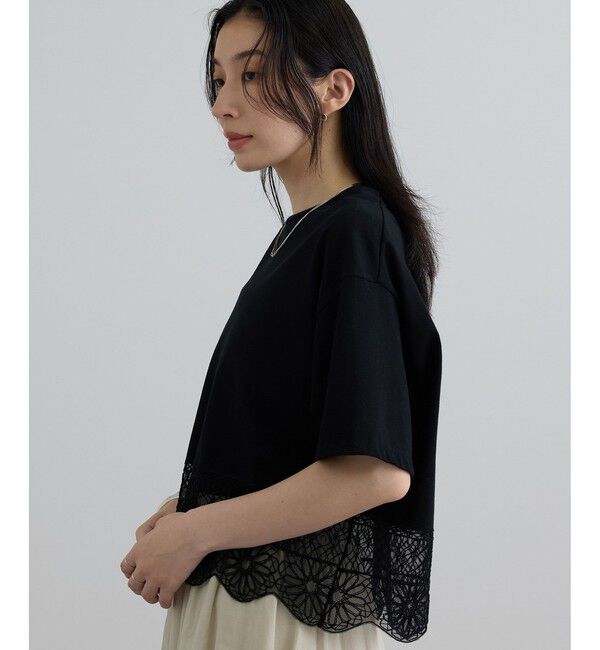 SALON adam et rope'「アラベスクスカラップレースTシャツ」|Tシャツ・カットソー|