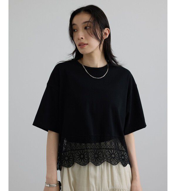 SALON adam et rope'「アラベスクスカラップレースTシャツ」|Tシャツ・カットソー|