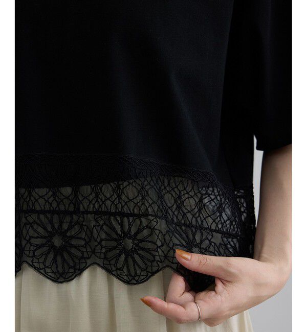 SALON adam et rope'「アラベスクスカラップレースTシャツ」|Tシャツ・カットソー|