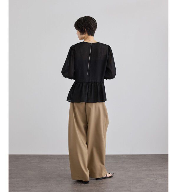 SALON adam et rope'「リネンライクシアージップアップシャツ」|シャツ・ブラウス|