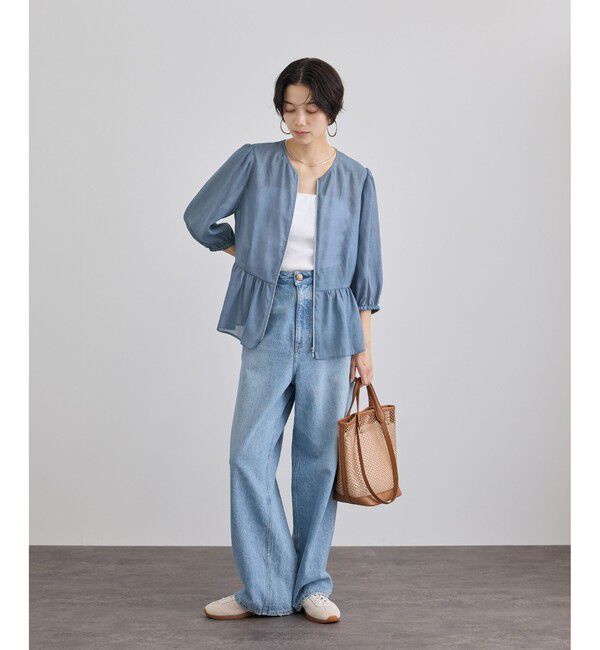 SALON adam et rope'「リネンライクシアージップアップシャツ」|シャツ・ブラウス|