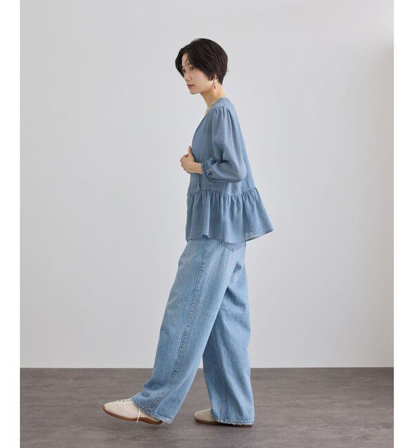 SALON adam et rope'「リネンライクシアージップアップシャツ」|シャツ・ブラウス|