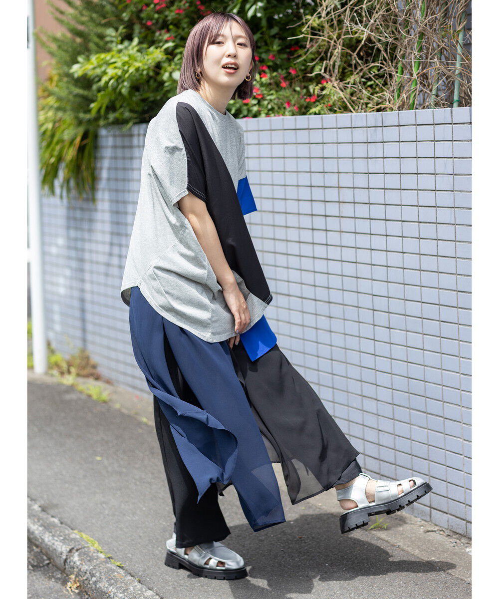  「切替アシンメトリーTシャツ」|Tシャツ・カットソー|