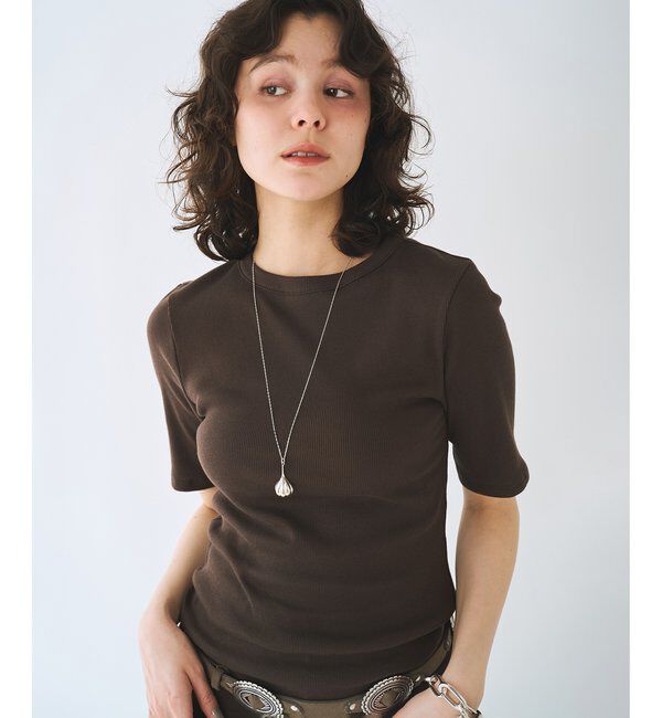  「《5色展開/手洗い可能》半袖クルーネックテレコカットソー」|Tシャツ・カットソー|