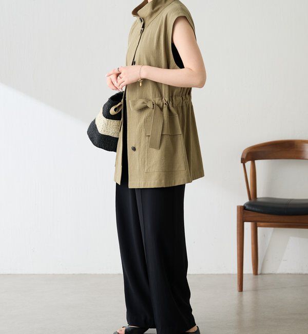  「スタンドネックベルテッドベスト」|ベスト・ジレ|