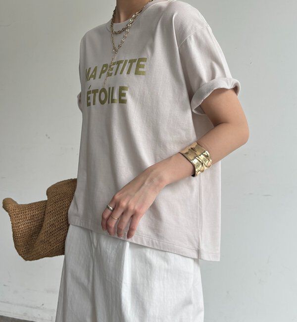  「グリッターラメロゴTEE」|Tシャツ・カットソー|エクリュ