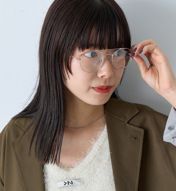  「【WHIMSIC/面長/逆三角形】ツーブリッジサングラス」|ピアス|