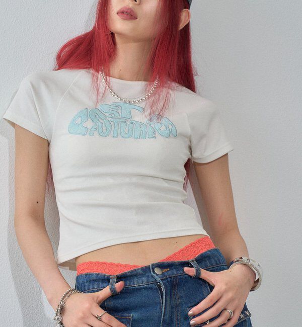  「【WEB限定カラーあり】デフォルメレースロゴチビT」|Tシャツ・カットソー|オフホワイト