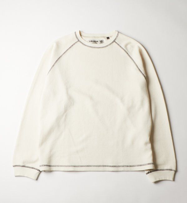  「【Sourcream】ワッフルラグラン配色ステッチL/STEE」|Tシャツ・カットソー|アイボリー