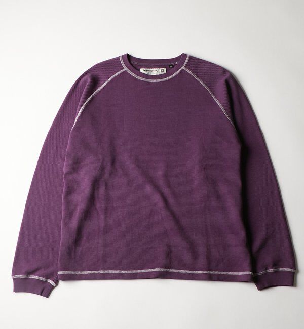  「【Sourcream】ワッフルラグラン配色ステッチL/STEE」|Tシャツ・カットソー|パープル