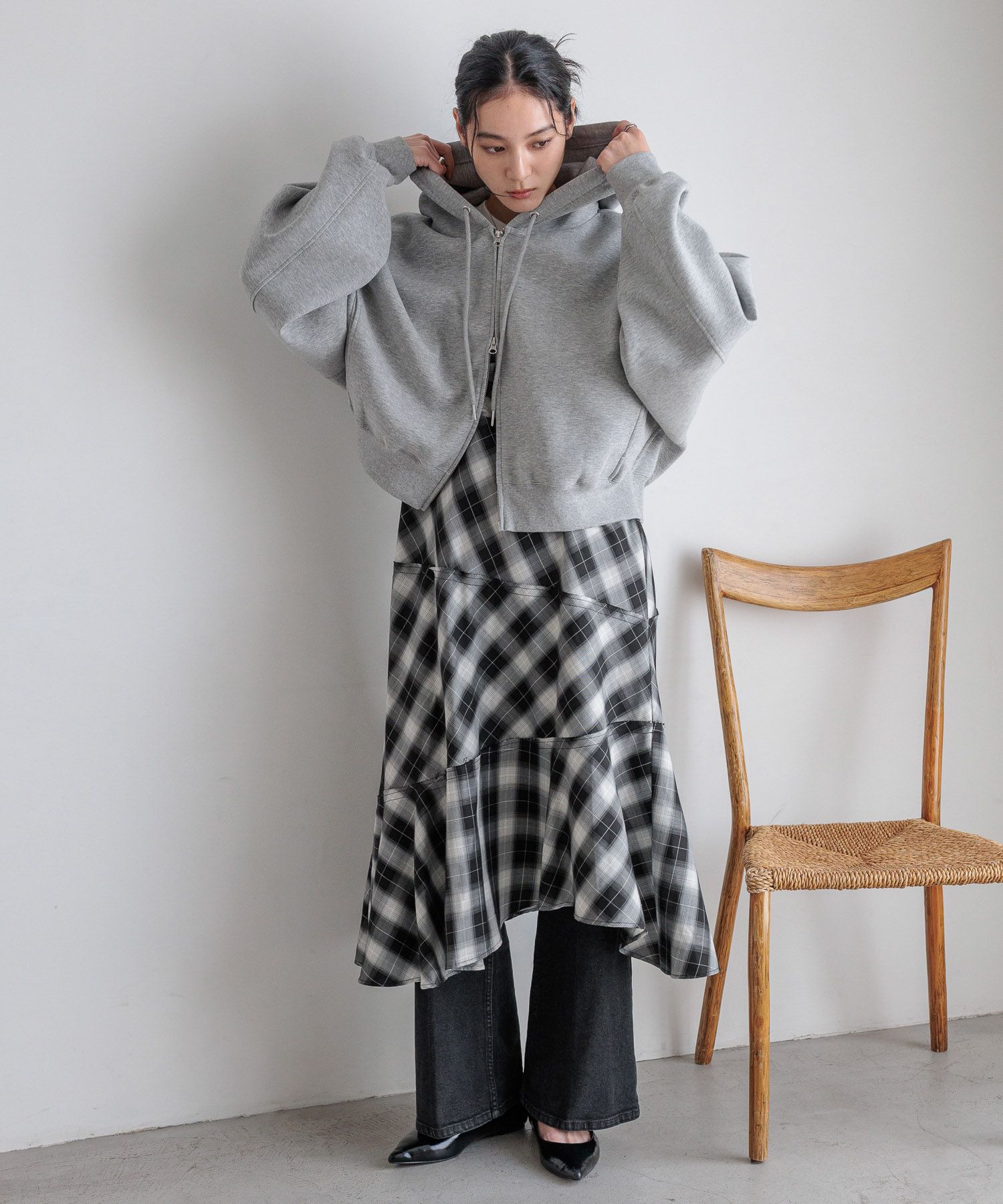 LOWRYS FARM「ZIPショートフーディー」|Tシャツ・カットソー|