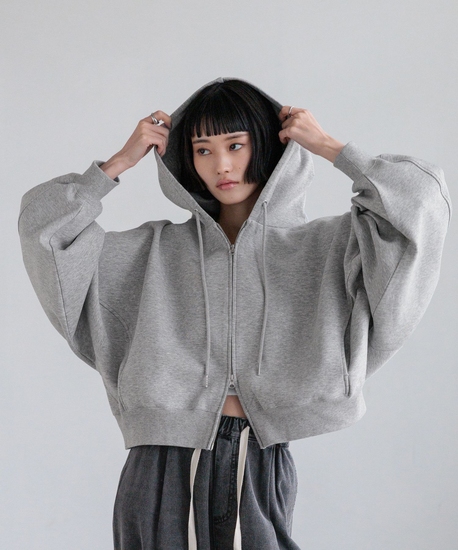 LOWRYS FARM「ZIPショートフーディー」|Tシャツ・カットソー|