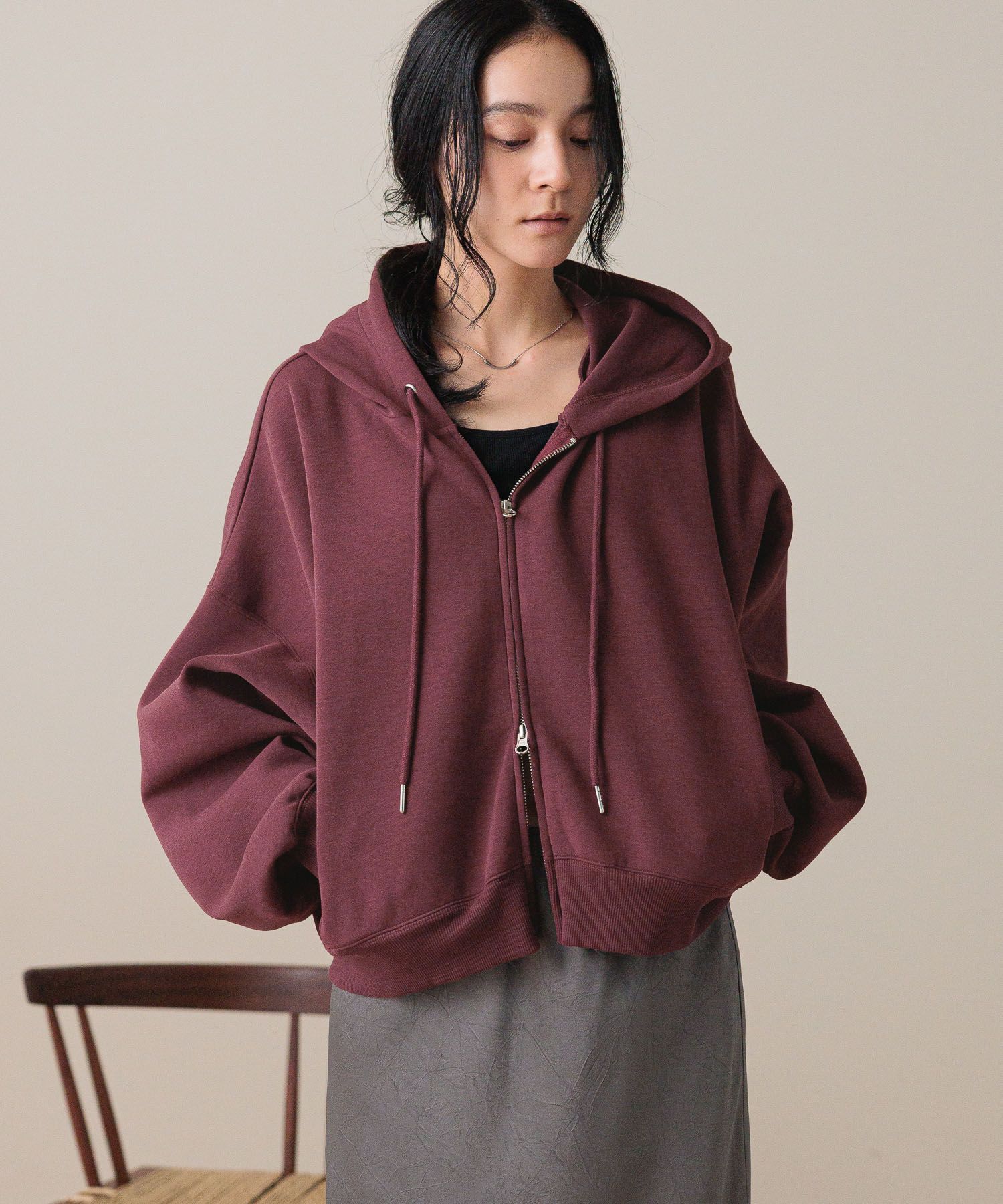 LOWRYS FARM「ZIPショートフーディー」|Tシャツ・カットソー|RED8