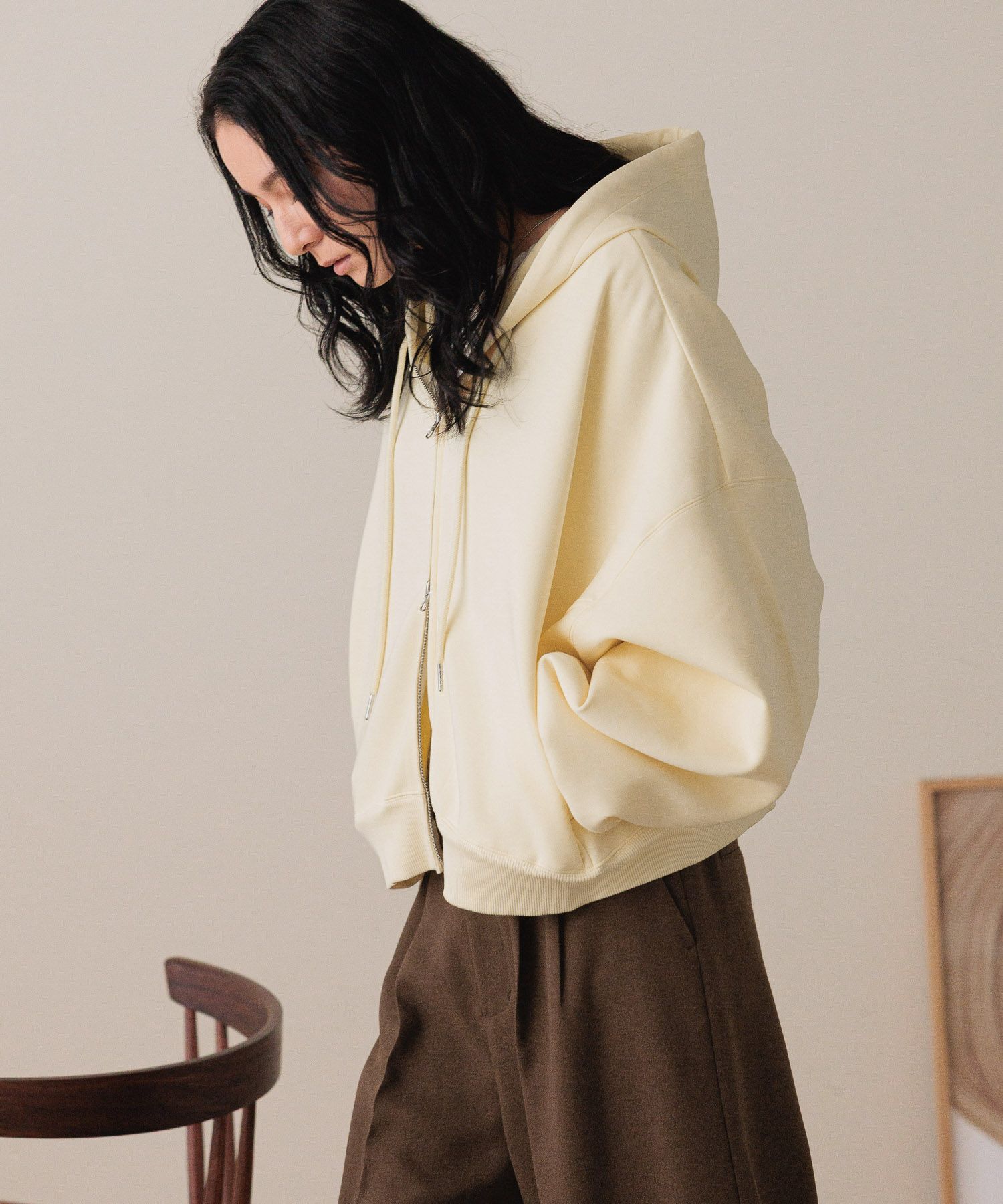 LOWRYS FARM「ZIPショートフーディー」|Tシャツ・カットソー|