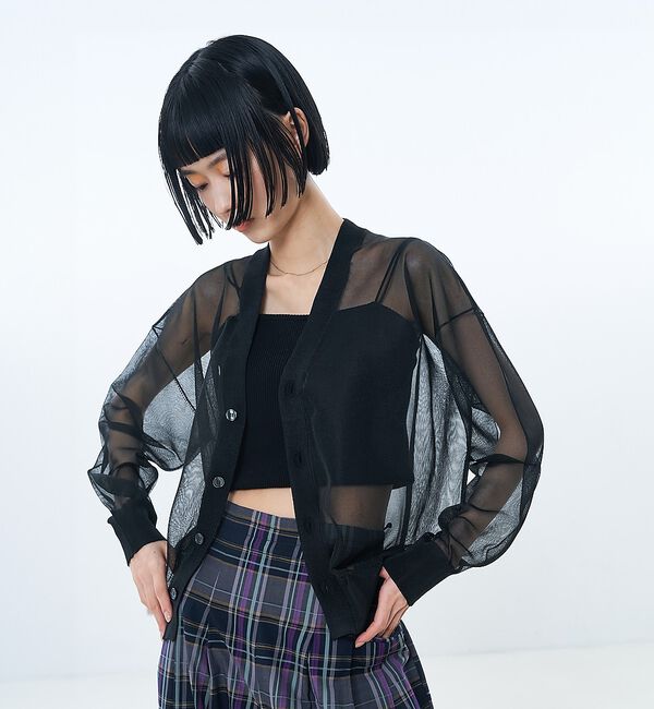 NOMINE「ジャガード シアー ニット カーディガン」|カーディガン|