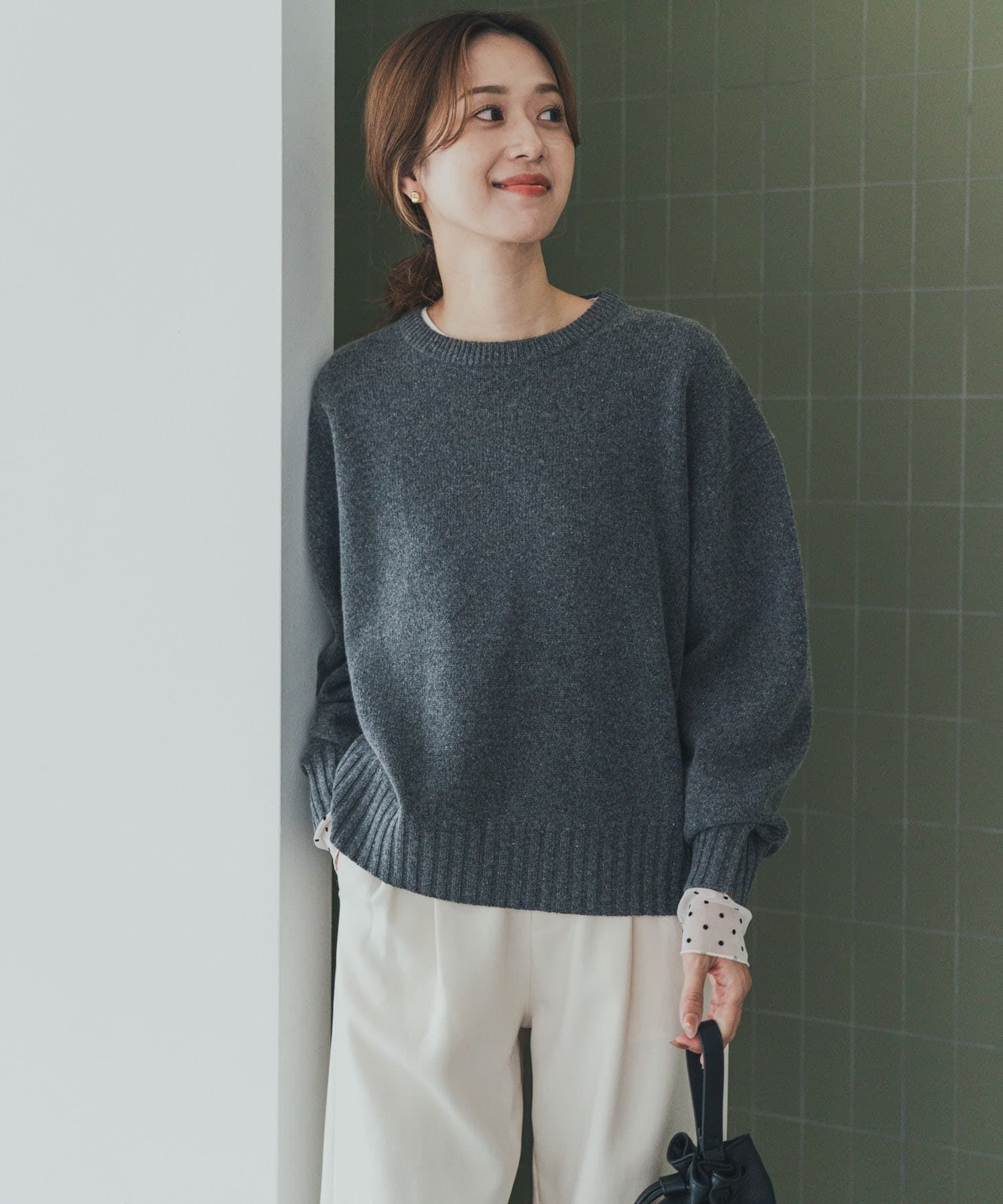 URBAN RESEARCH DOORS「ハミルトンウールクルーワイドプルオーバー」|ニット・セーター|