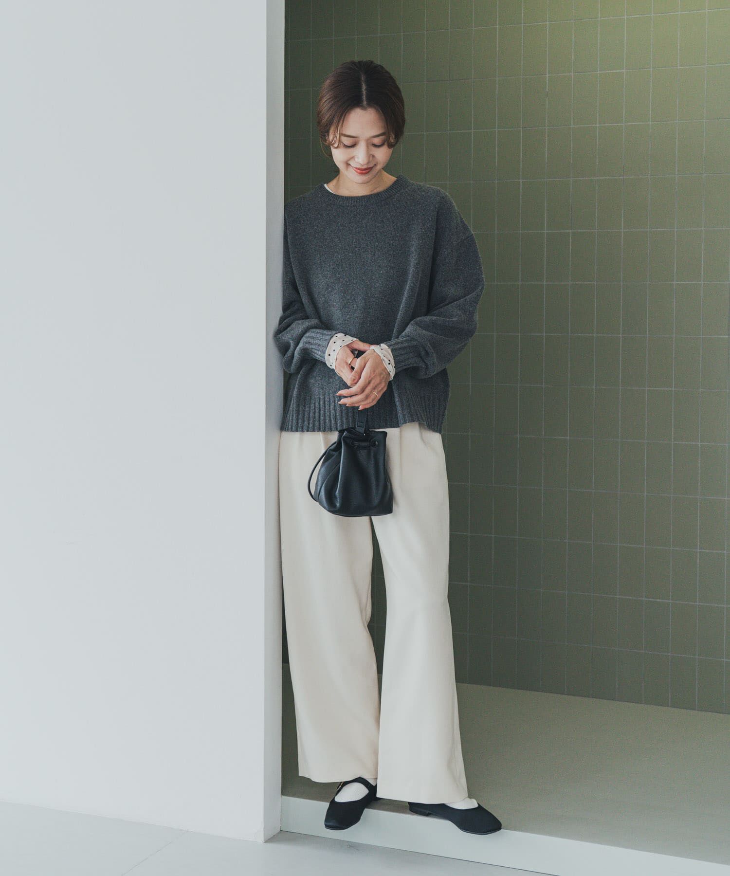 URBAN RESEARCH DOORS「ハミルトンウールクルーワイドプルオーバー」|ニット・セーター|