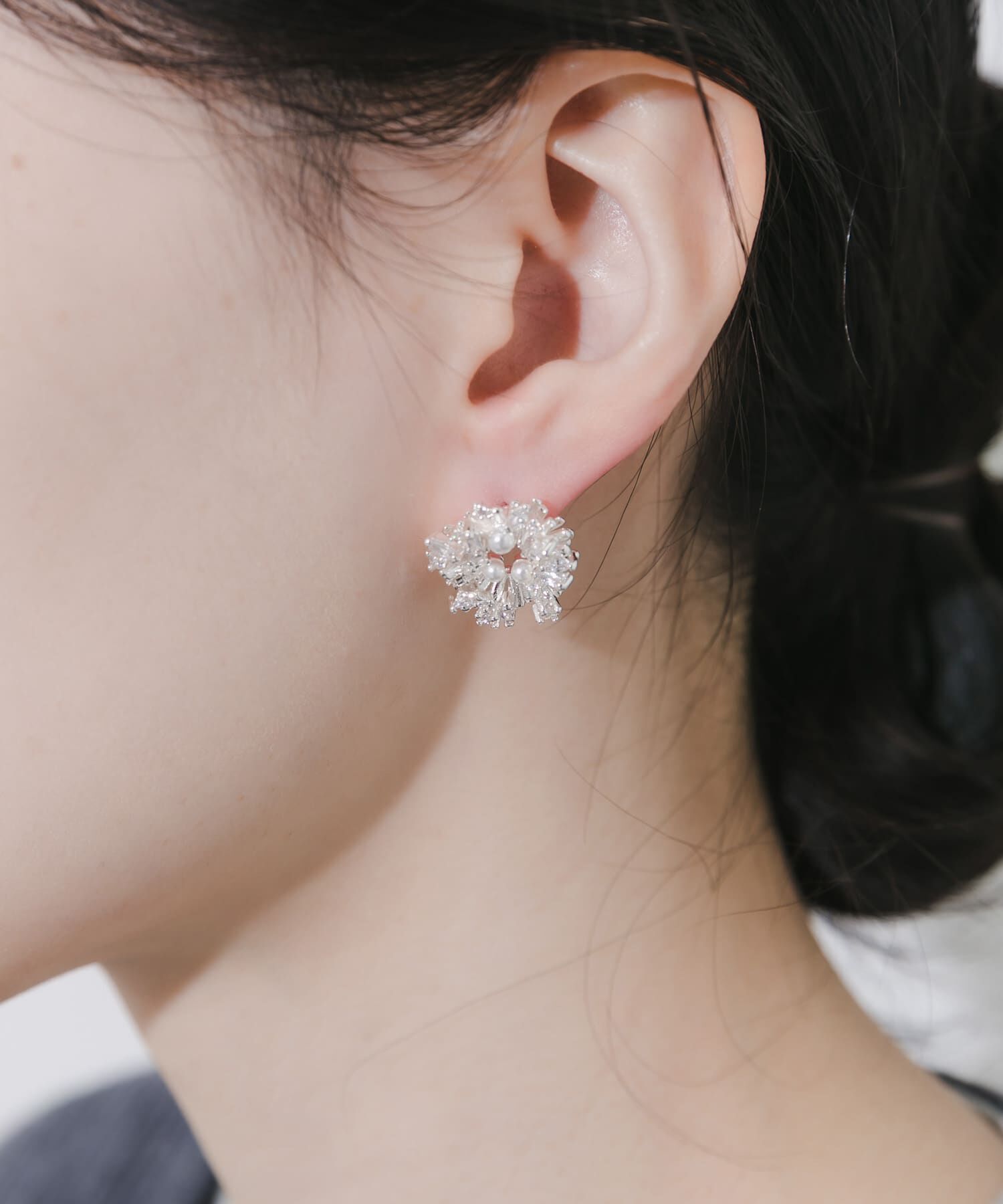 SMELLY「スパークルビジューパールピアス」|ピアス|