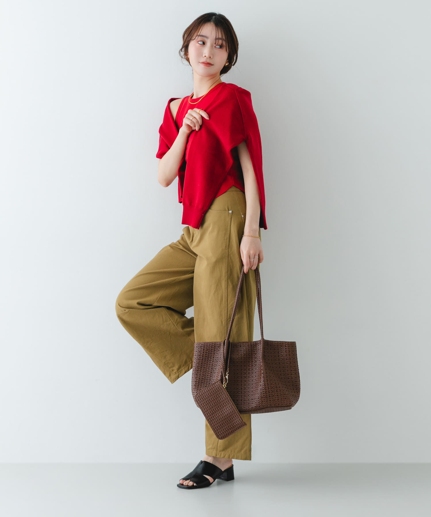 RODE SKO「ポーチ付パンチングミドルトートバッグ」|トートバッグ|