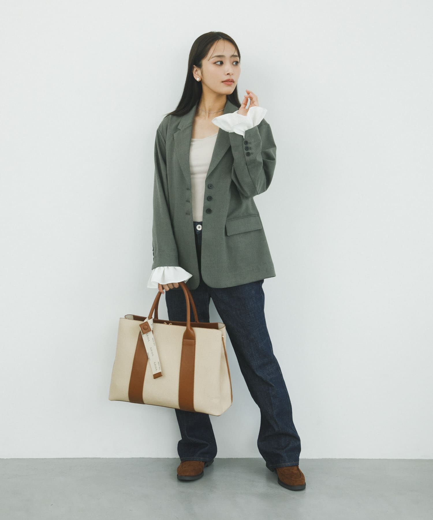 RODE SKO「『別注』AJUGA.&times;RODE SKO　ロゴリボン付ビッグトート」|トートバッグ|