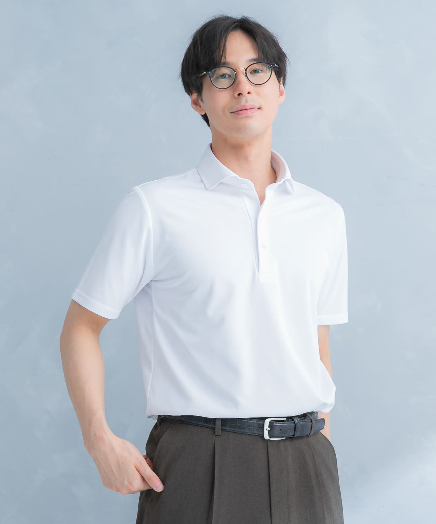 URBAN RESEARCH DOORS「LIFE STYLE TAILOR　トリコットセミワイド半袖プルオーバー無地」|シャツ・ブラウス|