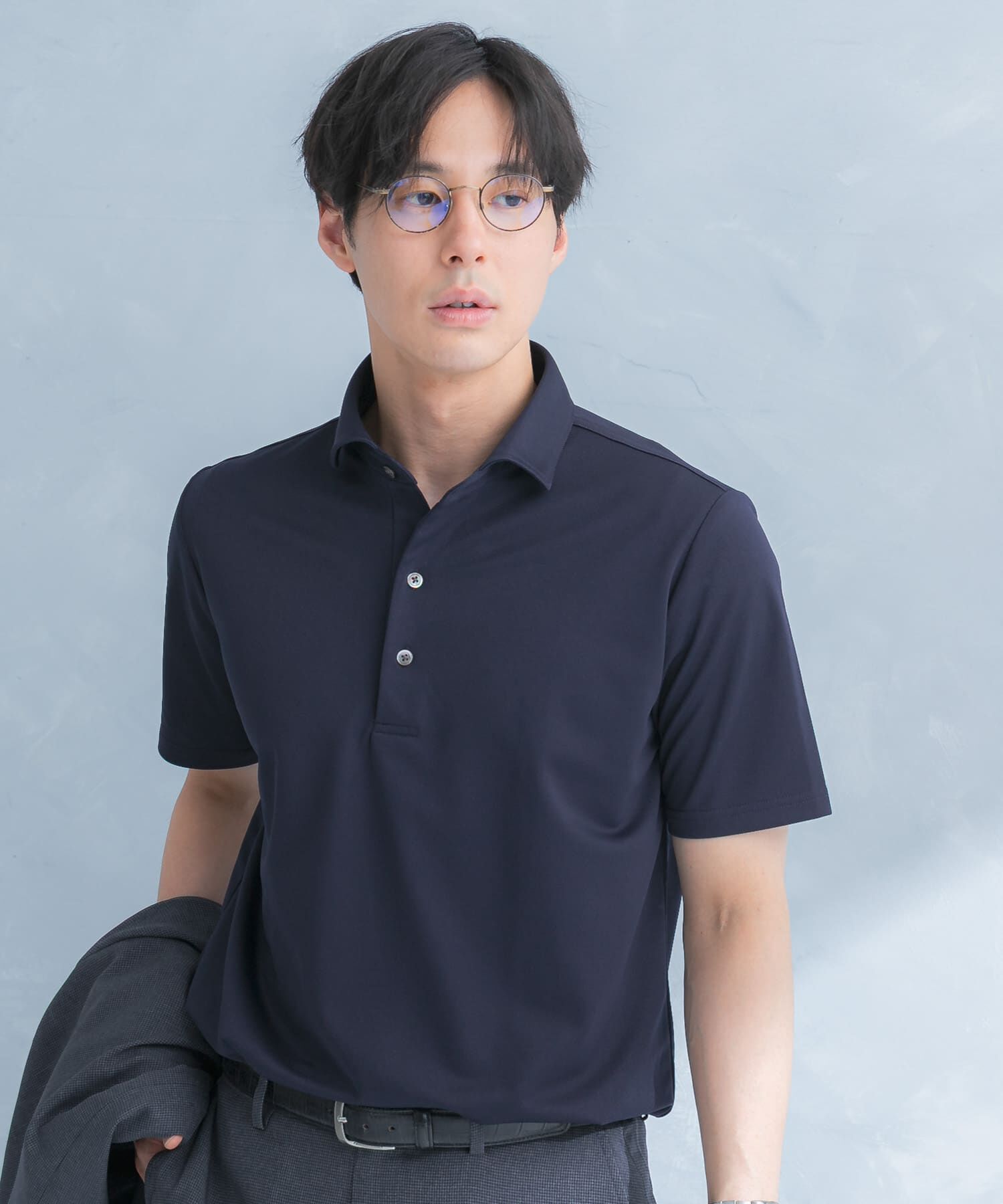 URBAN RESEARCH DOORS「LIFE STYLE TAILOR　トリコットセミワイド半袖プルオーバー無地」|シャツ・ブラウス|