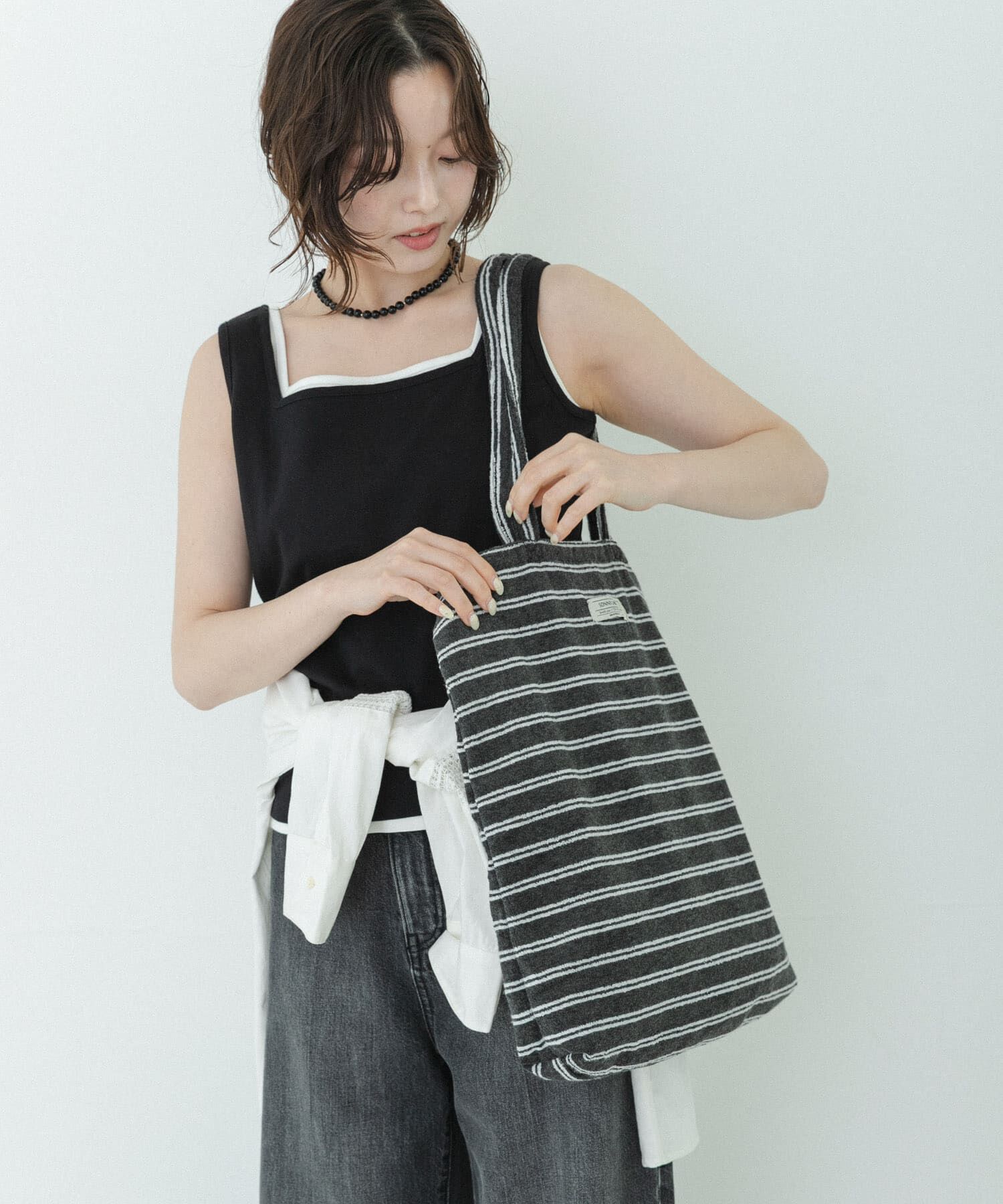 Sonny Label 「パイルボーダービッグトート」|トートバッグ|