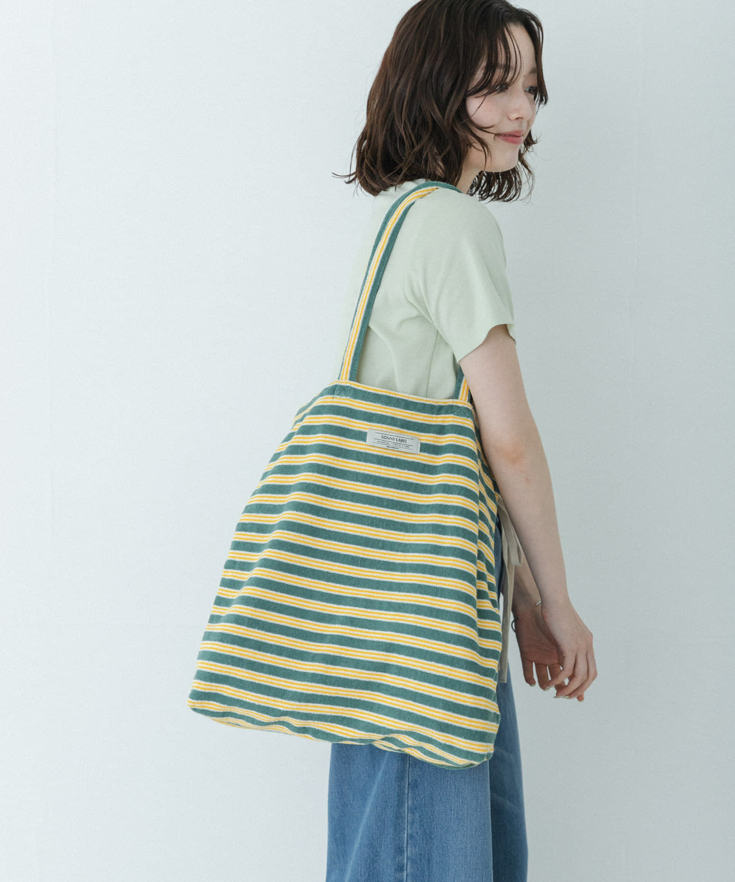 Sonny Label 「パイルボーダービッグトート」|トートバッグ|