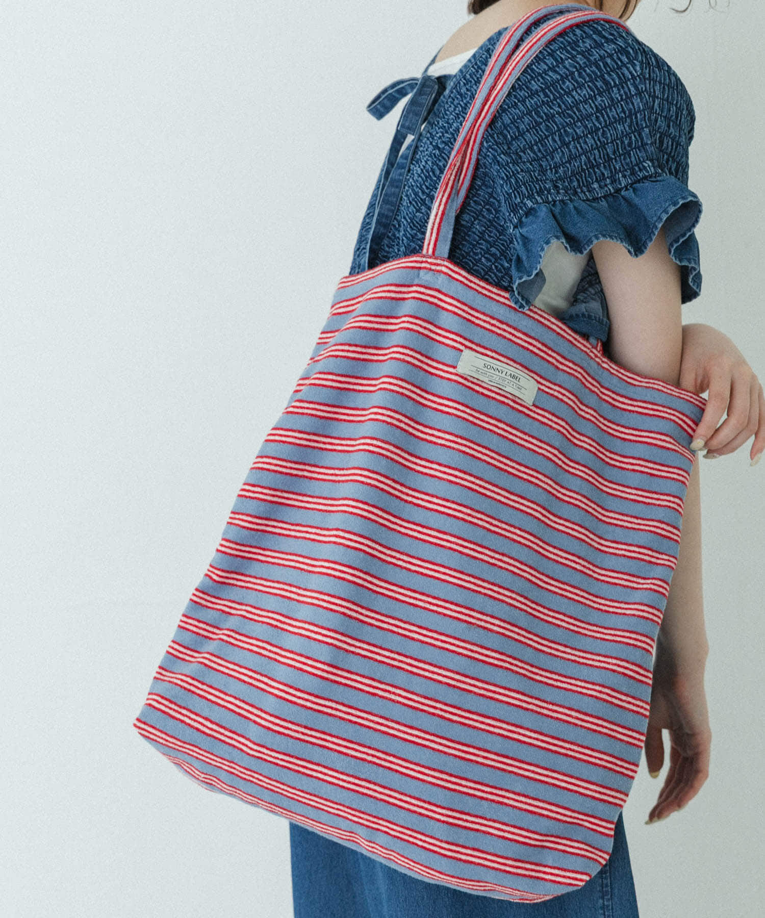 Sonny Label 「パイルボーダービッグトート」|トートバッグ|